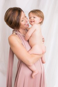 laurilee roseberry and daughter in pink dress